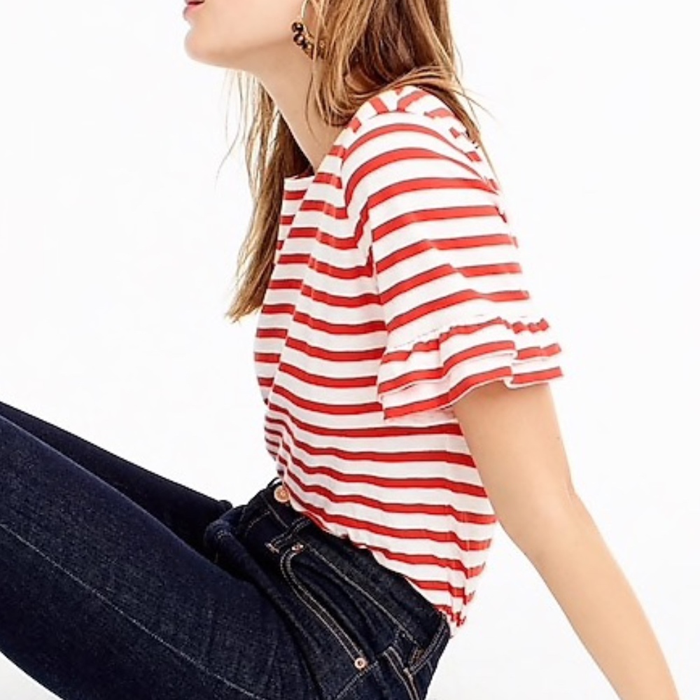 J. Crew Women's Ruffle-Sleeve T-Shirt - NWT